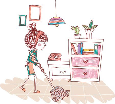 Уборка в комнате