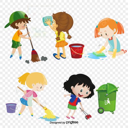 Дети убираются иллюстрация