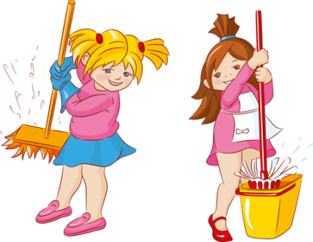 Мультяшные дети уборка