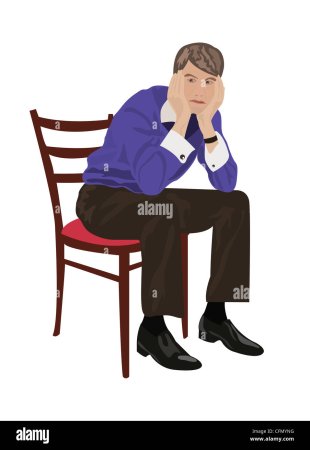 Мультяшный человек сидит