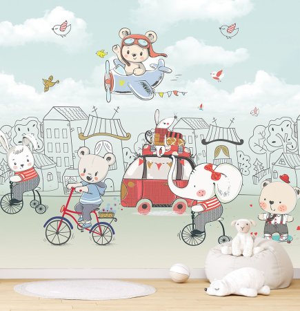 Фотообои с детским рисунком