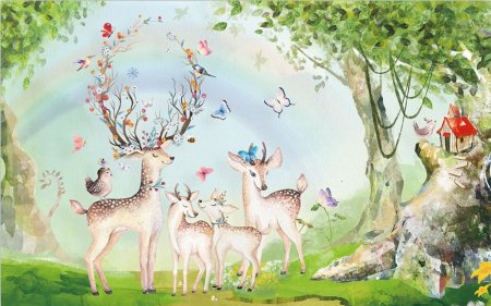 Фреска с оленями