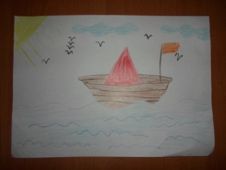 Рисование кораблик в средней группе красками