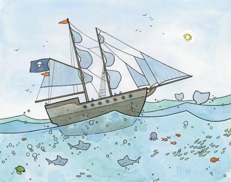 Рисование кораблик