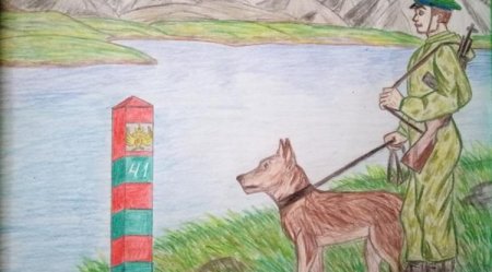 Рисование пограничник с собакой
