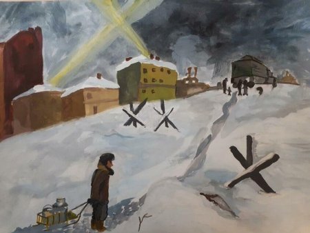 Детский рисунок освобождение города от фашистов