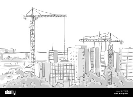 Эскиз строящегося здания