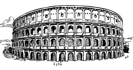 Колизей в Риме карандашом