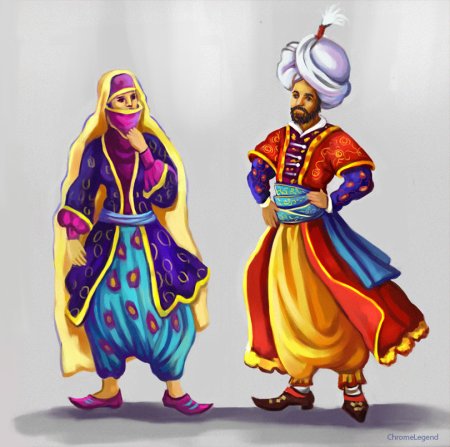 Эскиз восточного костюма