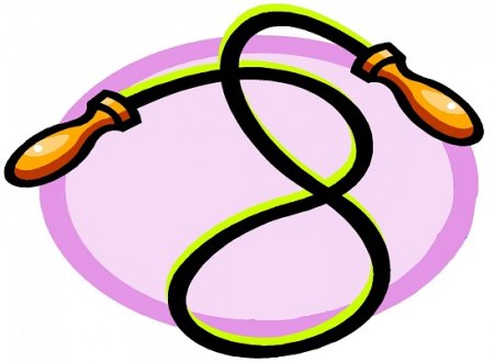 Прыжки через скакалку на белом фоне