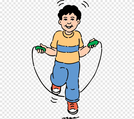 Мальчик прыгает на скакалке