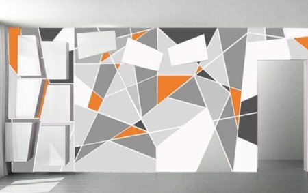 Геометрическая композиция на стене