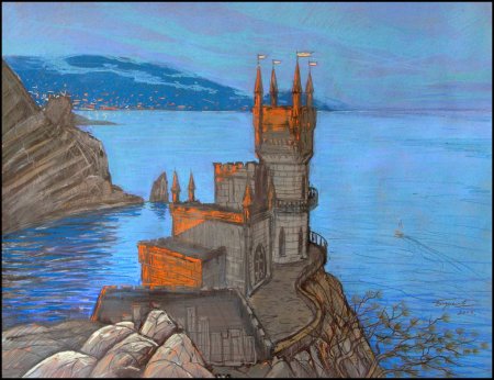 Ласточкино гнездо Ялта рисунок