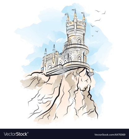 Ласточкино гнездо Ялта рисунок