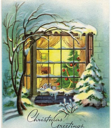Рождественское окно иллюстрация