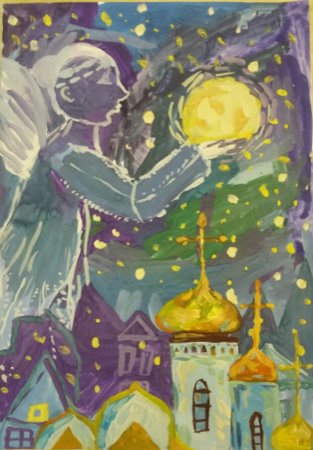 За окошком Рождество рисунки 2 класс