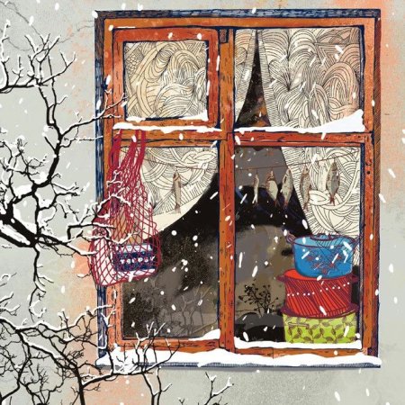 "Зимнее окно" художник л.Романова