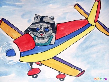 Летчик детский рисунок