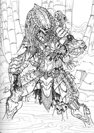 Разукрашки чужой против хищника