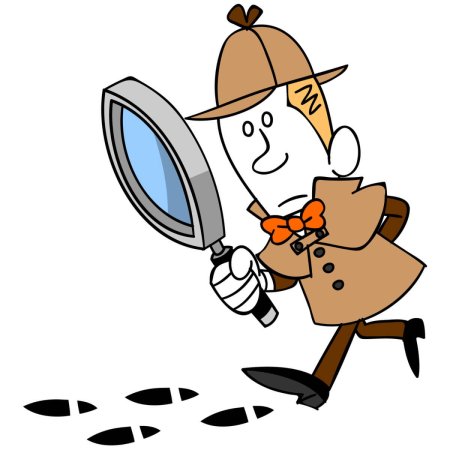 Ребенок сыщик с лупой