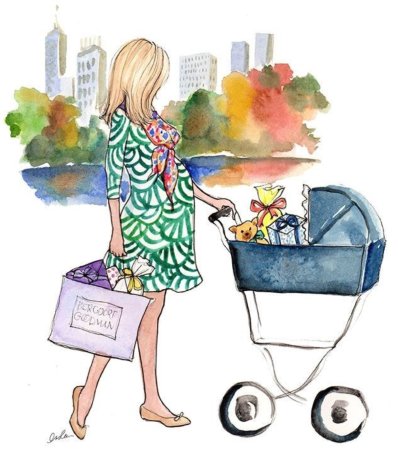 Модные иллюстрации мама