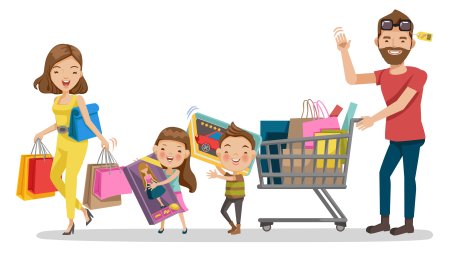 Онлайн шоппинг иллюстрация