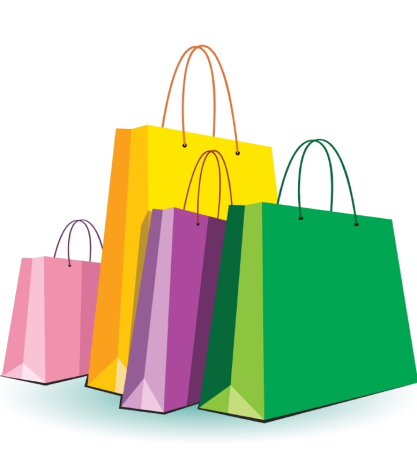 Модная девушка с покупками