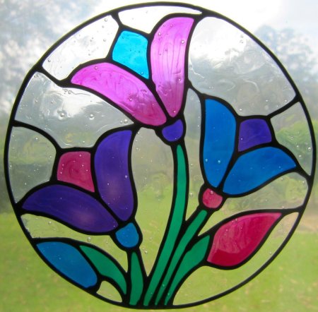 Витраж цветы легкий