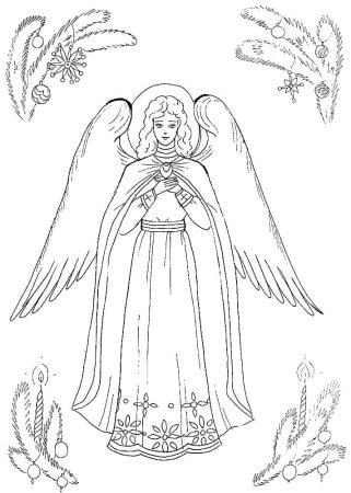 Ангел раскраска для детей