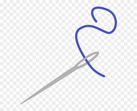 Иголка для шитья на прозрачном фоне