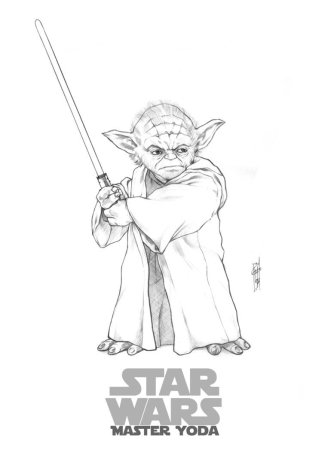 Star Wars мастер йода раскраска