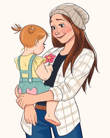 Женщина с ребенком живопись