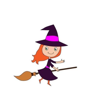 Поэтапное рисование ведьмы