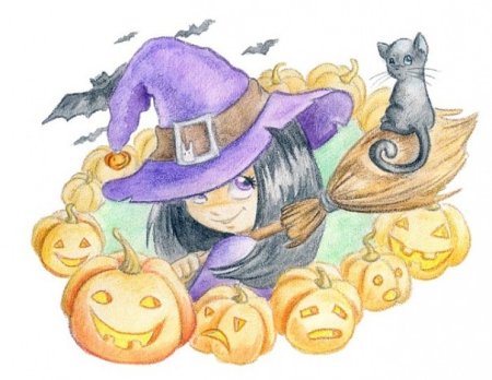 Милые ведьмочки на Хэллоуин