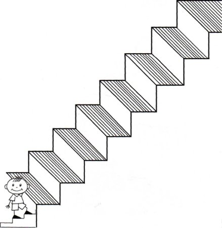 Лестница вверх вид сбоку