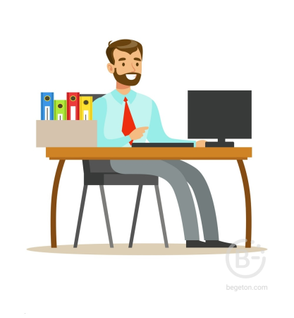 Мультяшный работник офиса