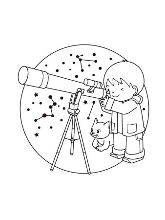 Телескоп раскраска для детей