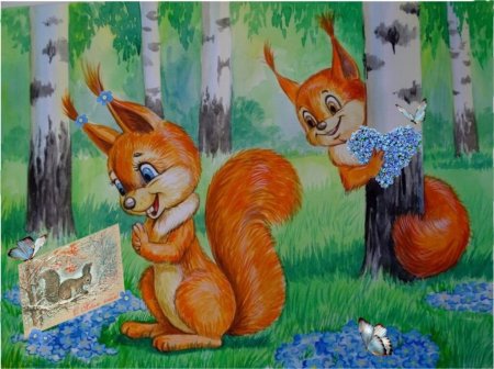 Белочка рисунок