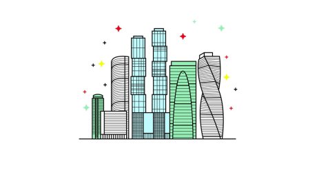 Небоскреб на белом фоне