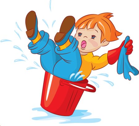 Девочка подметает