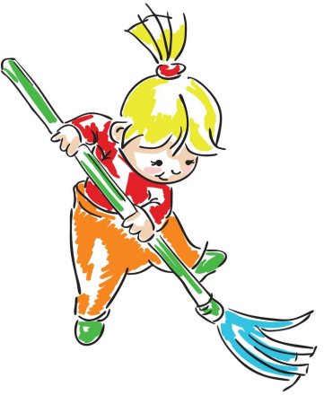 Дети убираются в классе