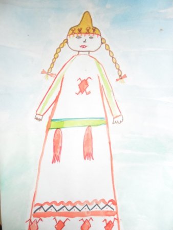 Чувашский национальный костюм рисунок