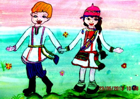 Чувашское платье для рисования