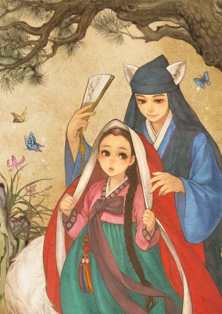 Кореянки ханбок живопись