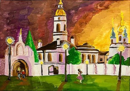 Благовещенский собор Тюмень рисунок