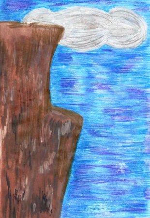 Пейзаж гор карандашом