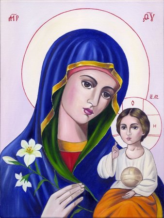 Прорись иконы Казанской Божьей матери