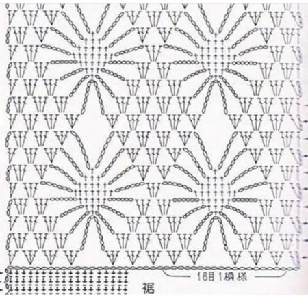 Узор паучки крючком схема