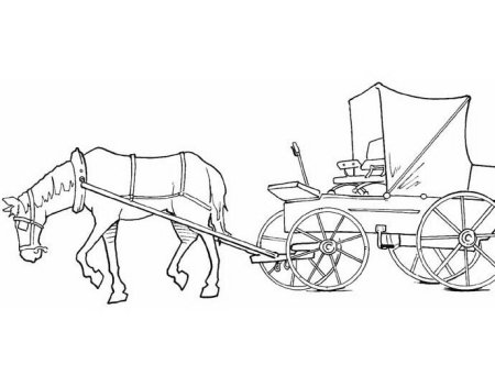 Повозка с лошадью рисунок