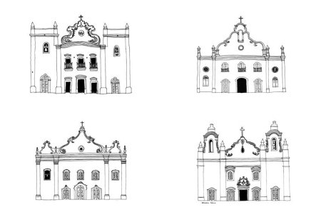 Здание в стиле Барокко рисунок легкий